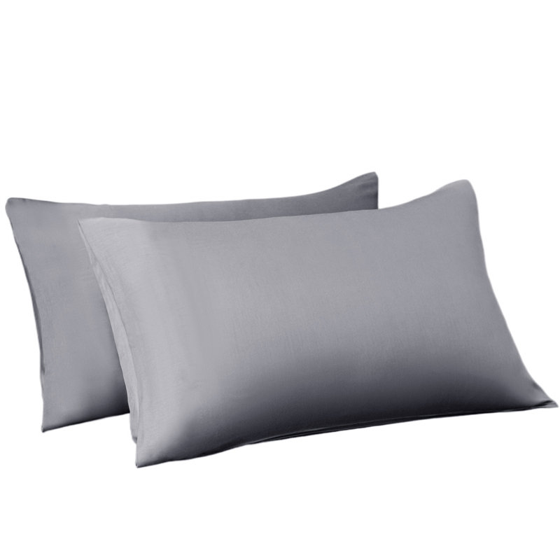 Rayon From Bamboo Solid Pillowcase Set (Set of 2), White, Queen Pillow Case