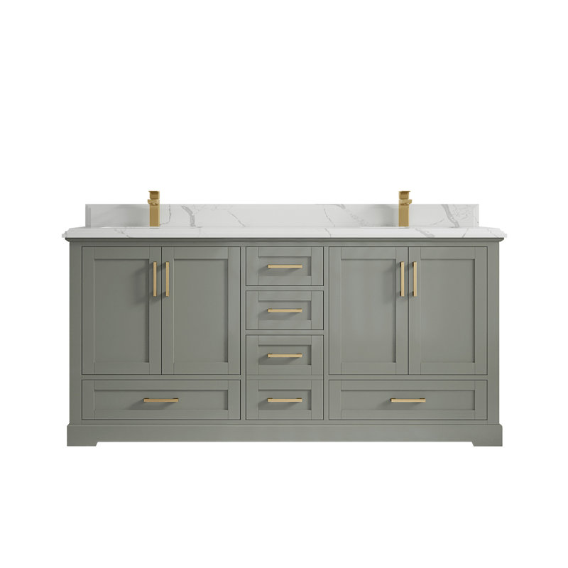 Ensemble de meuble-lavabo double 72 po Esin, Blanc