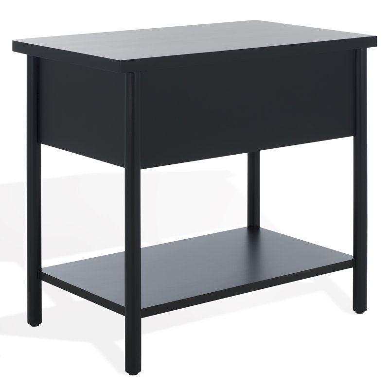 Fayletta 1 Drawer Wood Nightstand, Black