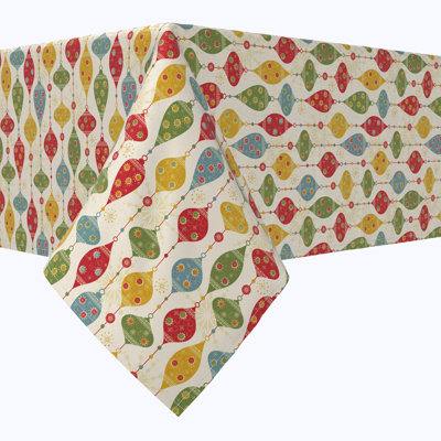  Square Tablecloth, 100% Cotton, Ornament Illustration