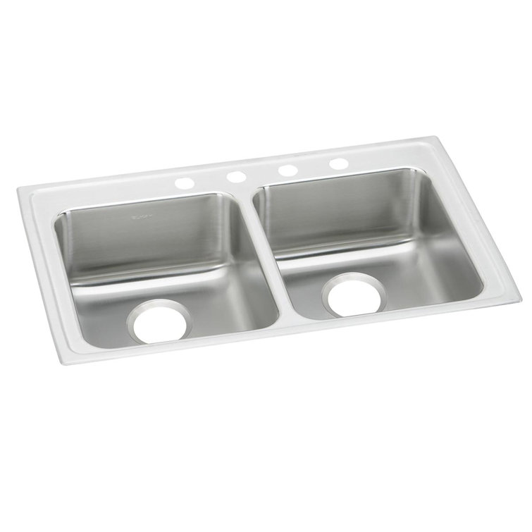 Lustertone 29" L x 22" W Double Basin Drop-In Kitchen Sink