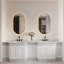Miroir de salle de bain ovale 24 po x 40 po à DEL avec cadre noir Otis-1544700323