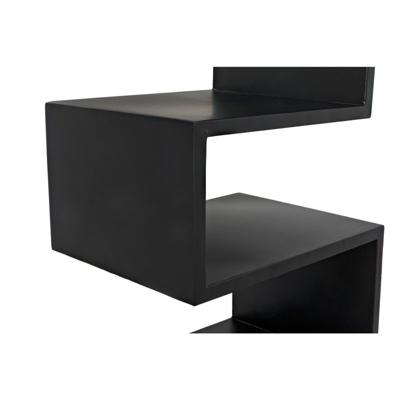 Laszlo Black Geometric Wood Bookcase