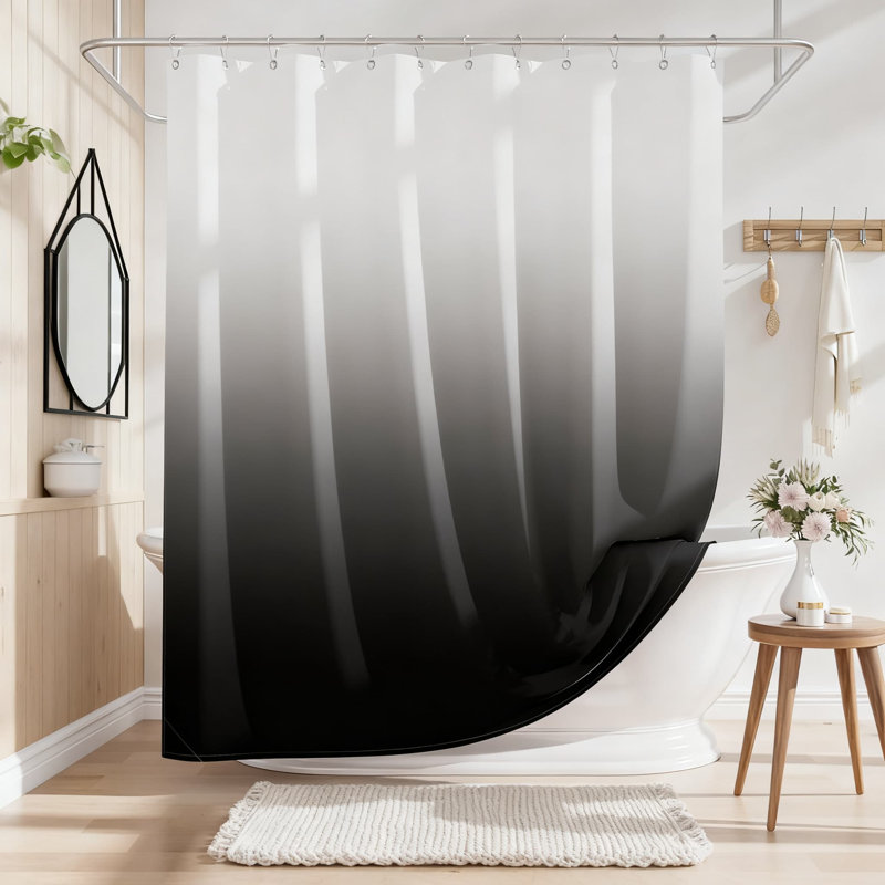 Ensemble de rideau de douche de qualité supérieure avec crochets en métal, décoration de salle de bain en tissu lavable avec protection résistante à l'eau pour un style campagnard rustique
