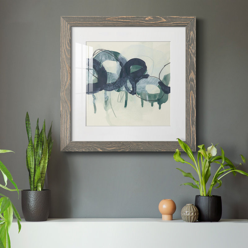 Chaîne Verdigris I-Premium, reproduction encadrée prête à être accrochée, Encadré gris, H 35,5 po x l 35,5 po x P 1,5 po