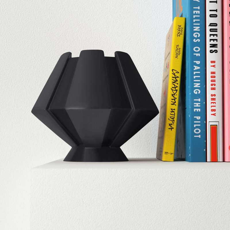 Percy Ceramic Novelty Lamp, Incandescent, Carbon Matte Black
