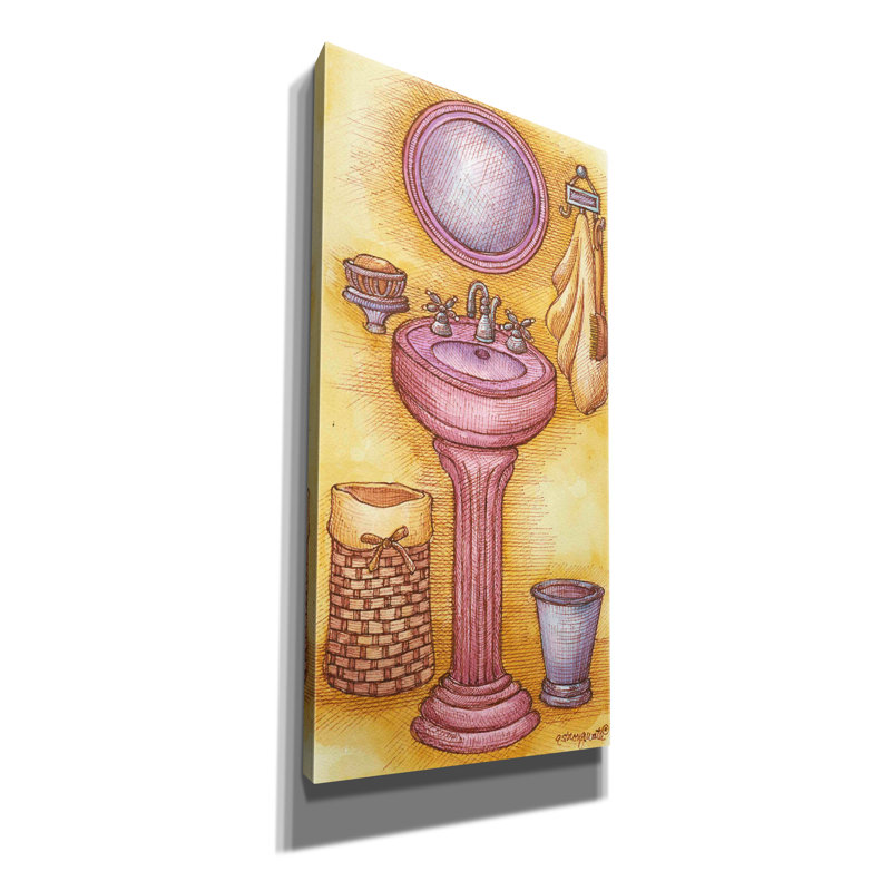 «Sink Round» par Andrea Strongwater, art mural sur toile, H 60 po x l 30 po x P 1,5 po