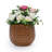 Handmade Glazed Ceramic Planter Set of 3, 9"/7"/5" Diameter, Diamond Pattern, for Succulents & Herbs Outdoor Garden & Indoor StaircaseUse, Breathable Clay with Drainage Holes, Terracotta Brown-129387870