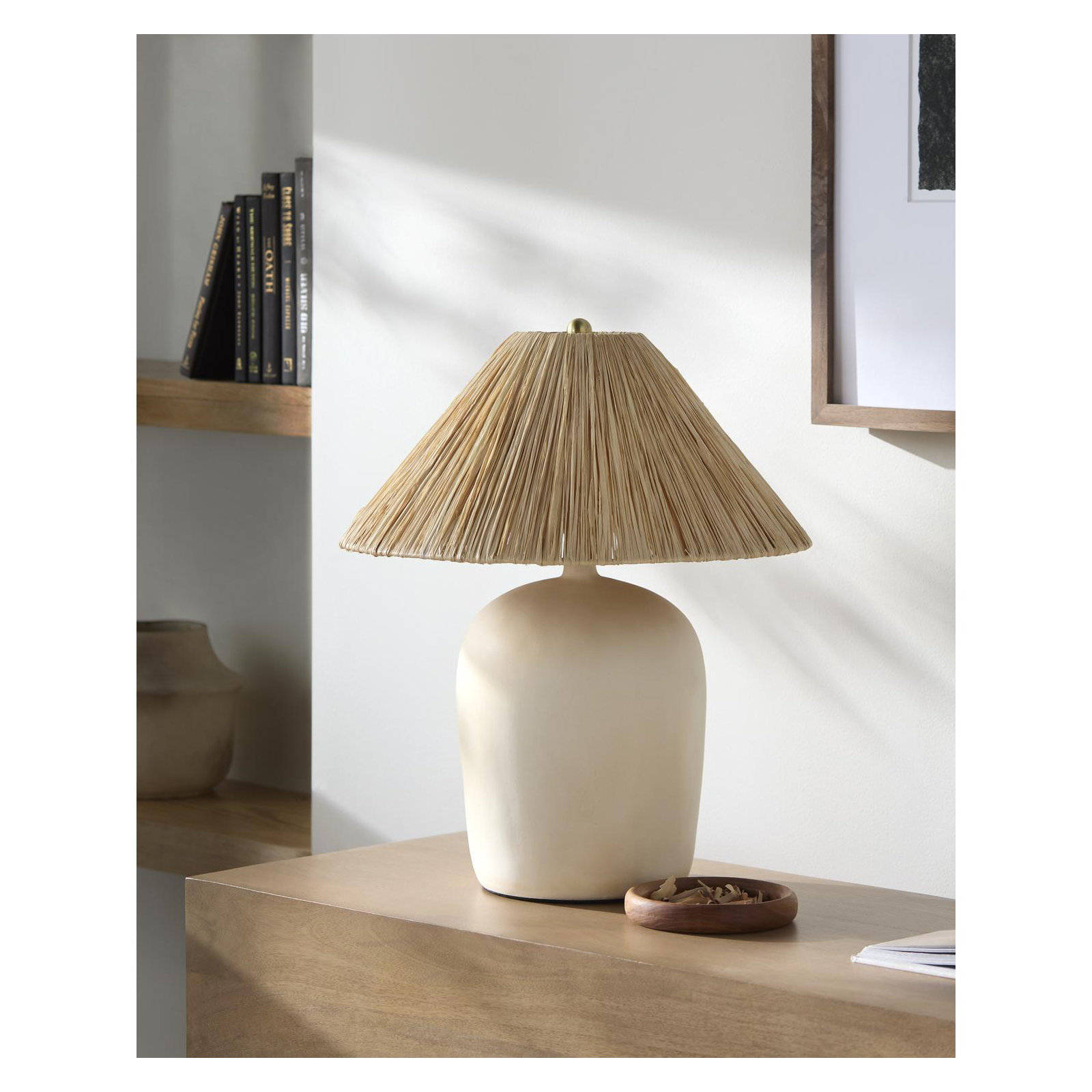 Danica Table Lamp, Off White, Rattan Empire
