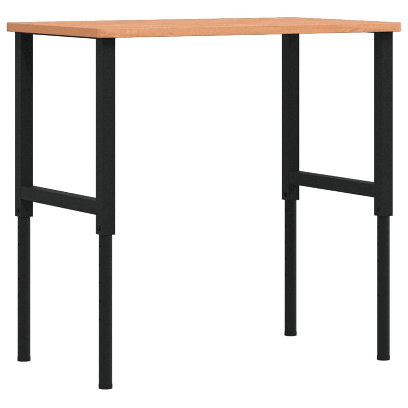 100cm W Solid Wood Top Height-Adjustable Workbench, Natural