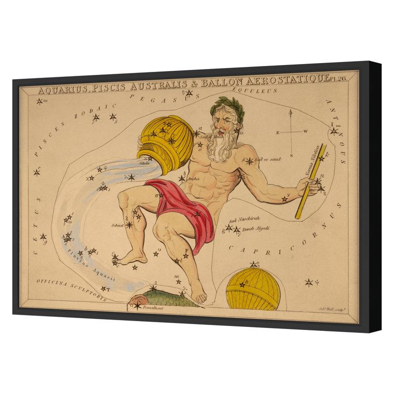Aquarius Print by Grand Archives, 32" H x 45" W, Black Framed