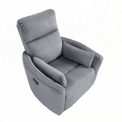 Corduroy Fabric Upholstered Accent Chair with Swivel and Reclining Motion/ Perfect for Comfort and Style in Any Living Room.