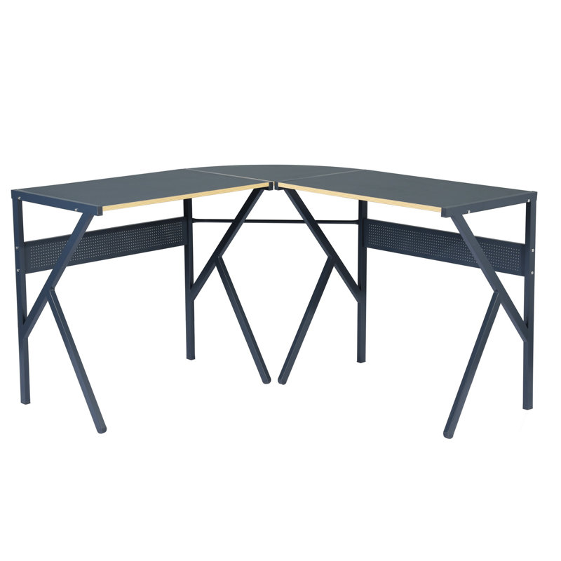 Alisson L-Shaped Metal Base Computer Desk
