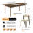 7-Piece Mid-Century Modern Dining Set, 74"W (59"+15" Leaf) Rectangular Table with 6 Upholstered Chairs, Walnut Finish