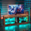 Meuble télé avec tablettes en verre Roika-850177226