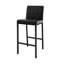 Fauteuil de bar en polyuréthane noir avec structure robuste en métal, idéal pour l'ambiance d'un café (2 pieds, siège en éponge épais spacieux, restaurant approprié, 2 chaises)