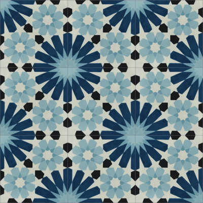 Tangier 8" x 8" Cement Patterned Wall & Floor Tile