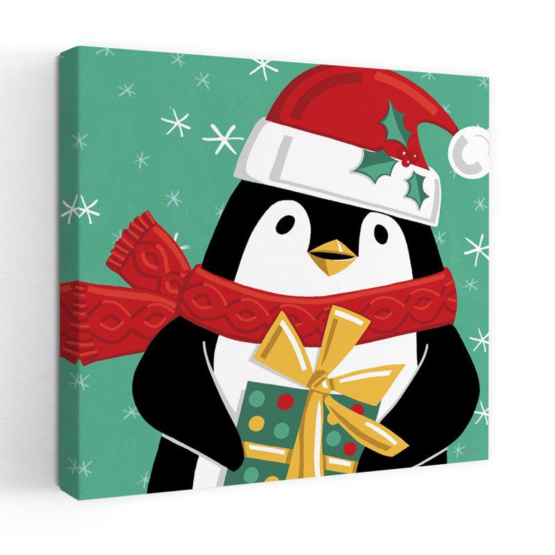 Art festif de Noël contemporain pingouin X, H 36 po x l 36 po