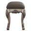 Tabouret de coiffeuse gris et blanc rétro avec siège capitonné