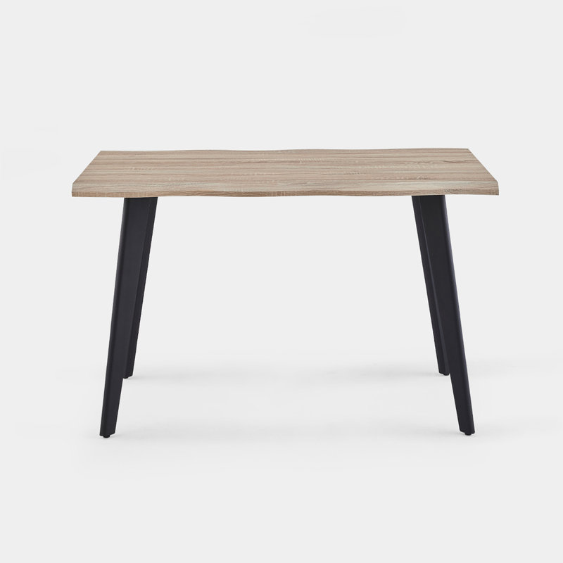 Bulhary Metal Base Dining Table, H76.5 x L120 x W73cm, Light Brown