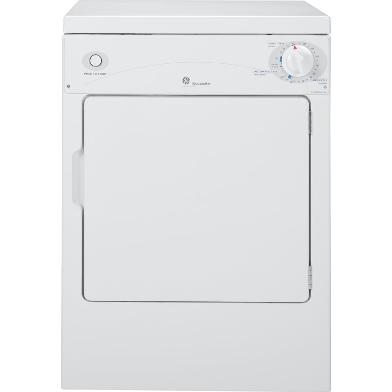 White Portable Front Loading Electric Dryer with Drying Rack