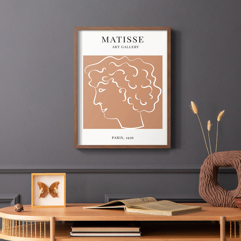 Matisse CXXVIII Framed Print - Solid Wood, 20" H x 16" W, Brown