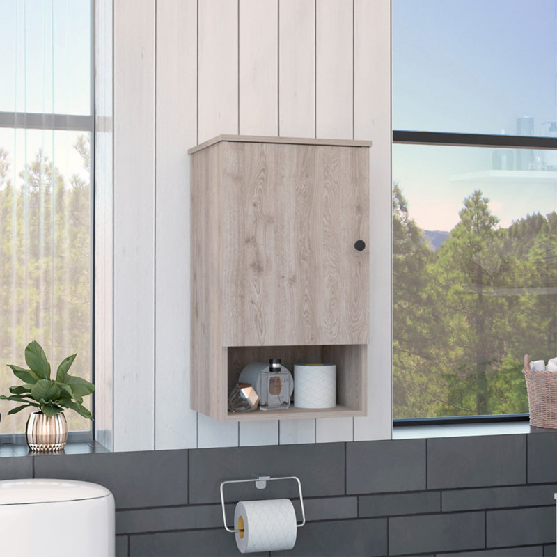 Stylish Medicine Cabinet with Two Internal Shelves and Soft Close System, Gray