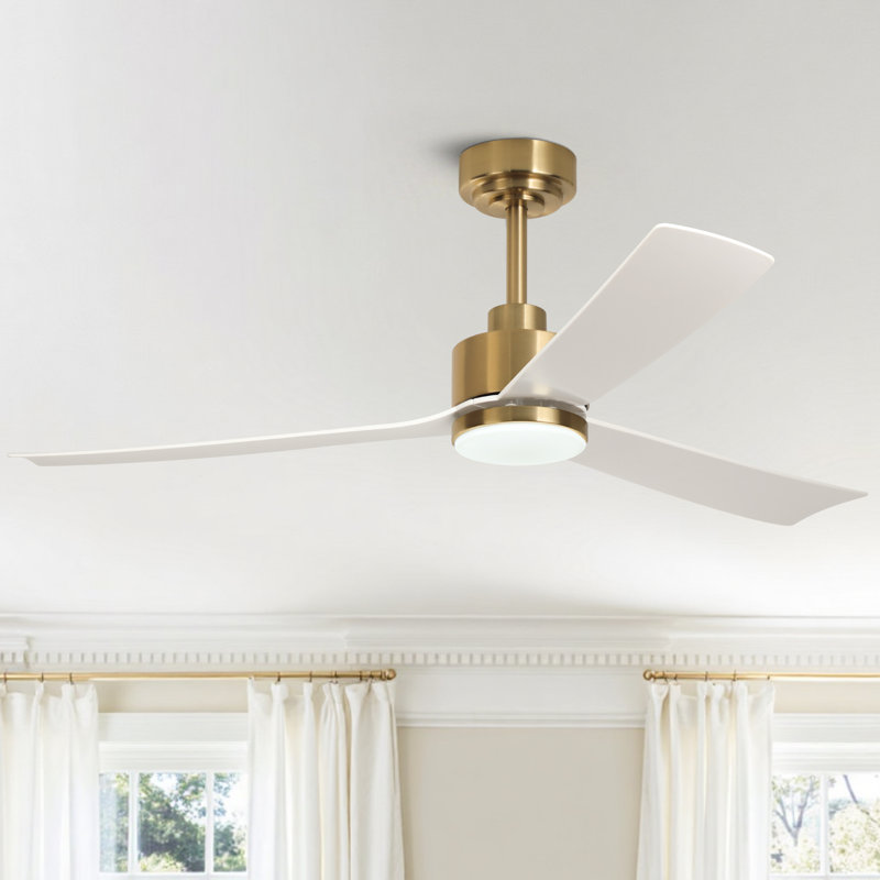 Grand ventilateur de plafond moderne à 3 pales 52 "avec lumières à DEL et télécommande Karlena (ensemble de 2)