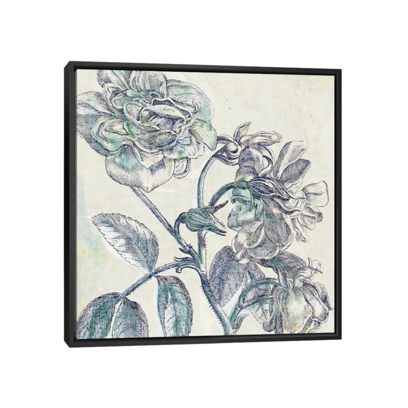 Belle Fleur I, impression sur toile tendue, H 18 po x l 18 po x P 1,5 po, Toile avec cadre noir, Pas de tapis