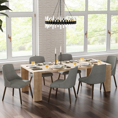 Kanalu 19.5"W Modern Upholstered Dining Chair Set with Effortless Assembly