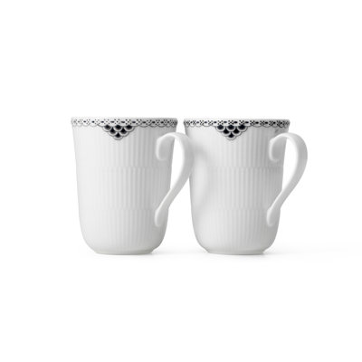 Black Lace Mug Set of 2