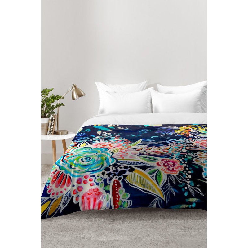 Ensemble d'édredon Stephanie Corfee Night Bloomers, Édredon pour lit simple TG + 1 taie décorative