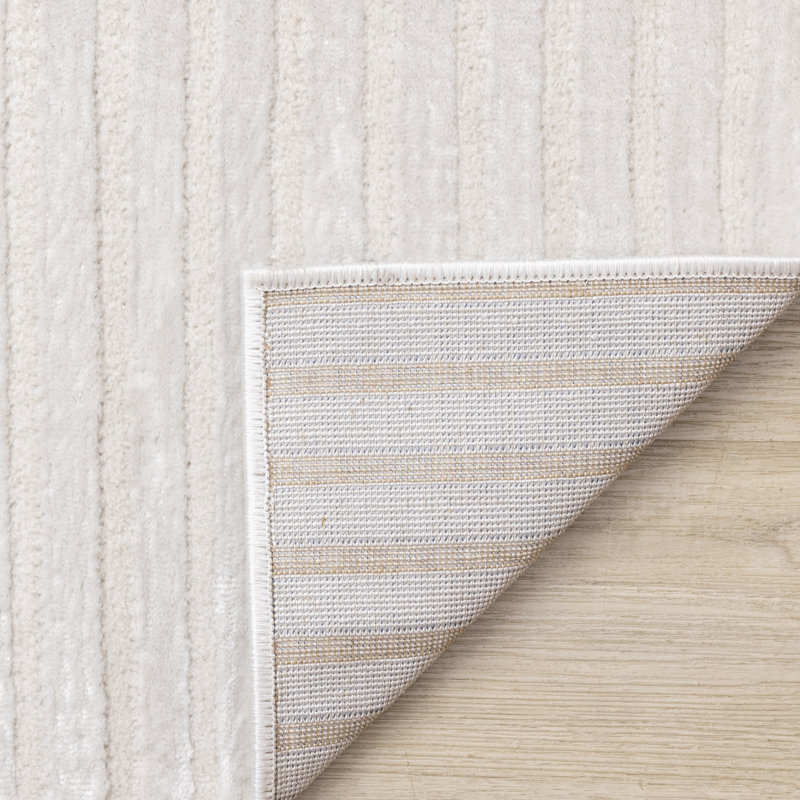 Tapis blanc crème Trinesha, Rectangle 7 pi 10 po x 10 pi 6 po