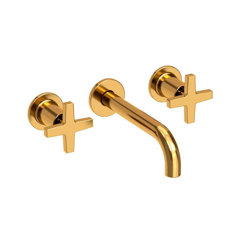 Dorrance Wall Mount Bathroom Faucet, Aged Brass