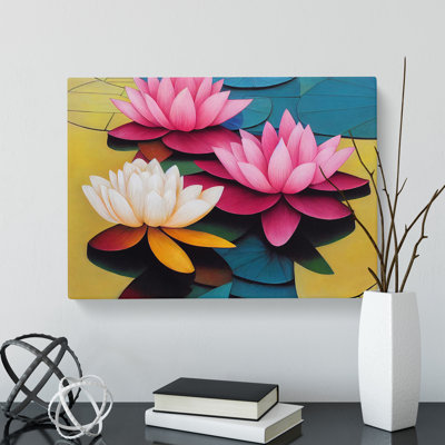 Astounding Lotus Flowers - Wrapped Canvas