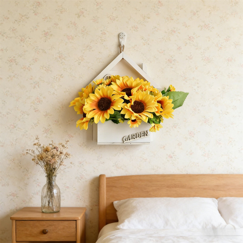 Couronne de linteau artificielle à fleurs séchées