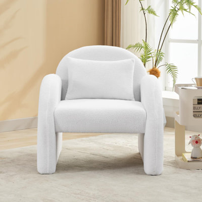 Sherpa Accent Chair,Teddy Upholstered Arm Single Sofa