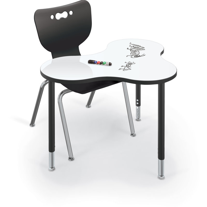 Bureau collaboratif à hauteur ajustable Hierarchie, Tableau avec plateau à feutres