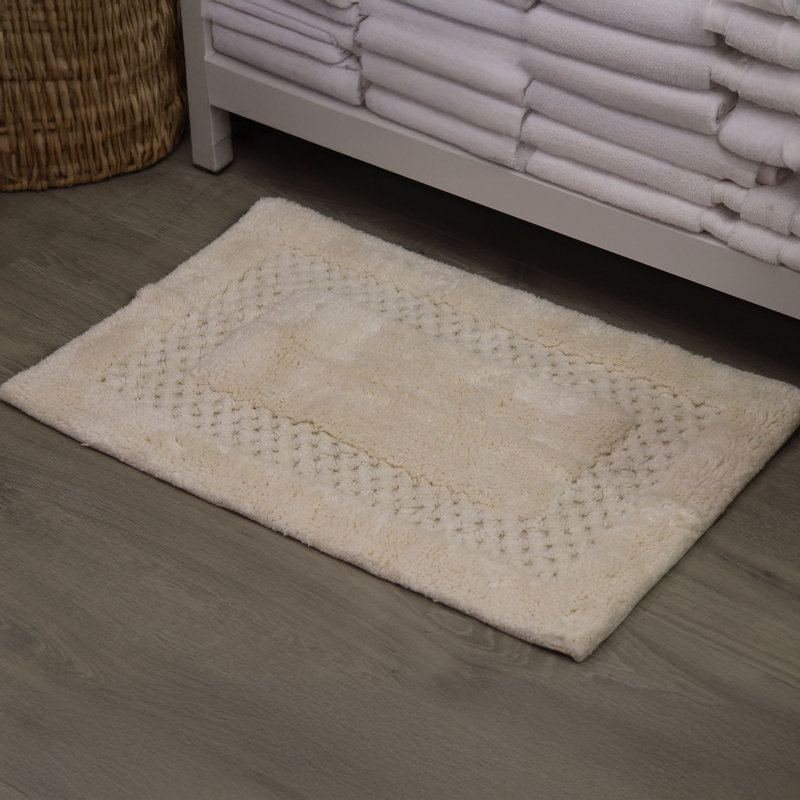 Tapis pour salle de bain 100% coton Classy Bathmat, l 17 po x L 24 po, Ivoire