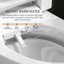 Smart Bidet Toilet With Foot Sensor Operation Flush, Adjustable Spray, Warm Air Dryer, Remote Control, Led Night Light, Heated Seat Tankless Toilet, Cupc Certified