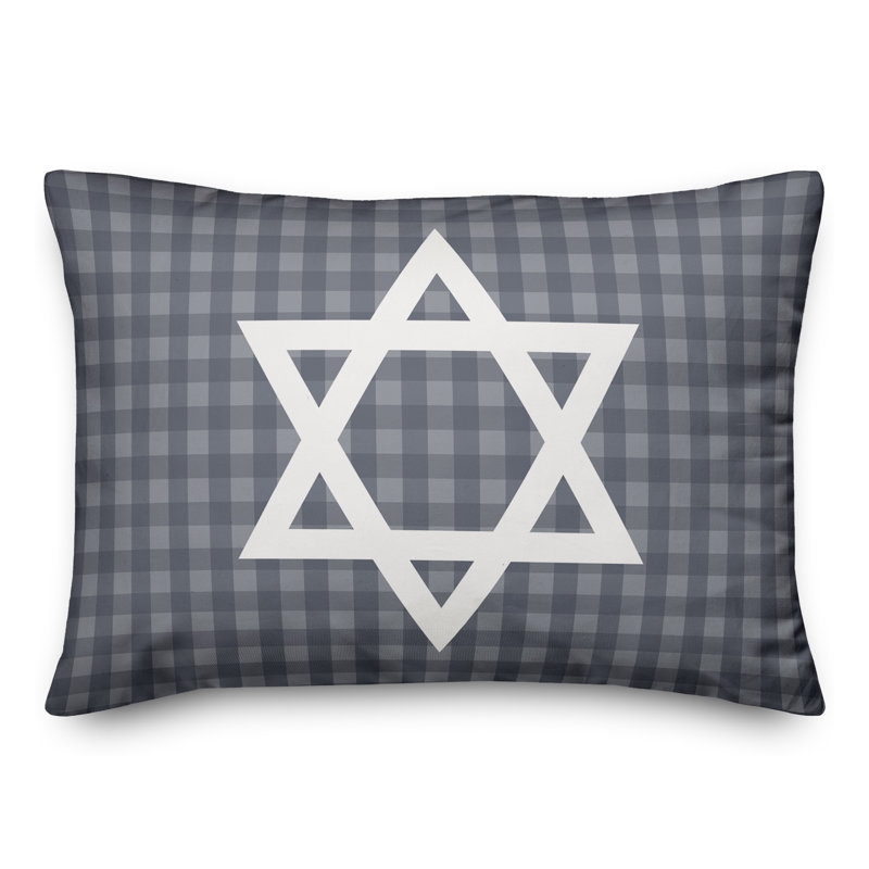  Coussin lombaire à motif écossais Étoile de David