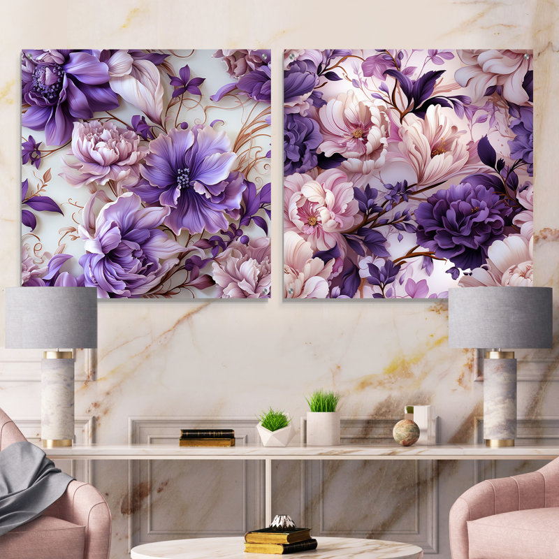 Warwick - Ensemble de 2 art mural en verre acrylique, H 36 po x l 73 po