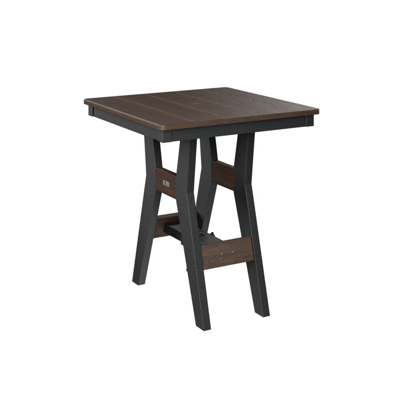 Harbor Outdoor Square Bar Table, Black, Brazilian Walnut