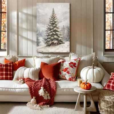 1 pièce encadrée Bernhild, peinture de pins dans la neige, paysage de neige en hiver, style réaliste de peinture à l'huile, affiche murale rétro décorative, œuvre d'art moderne, cadeau parfait pour la chambre à coucher et le salon