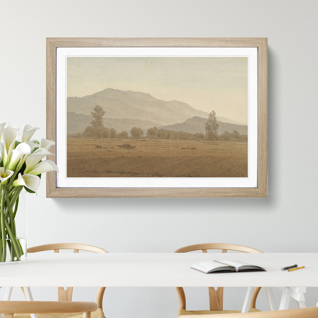 The Riesengebirge Mountains by Caspar David Friedrich - Framed Print