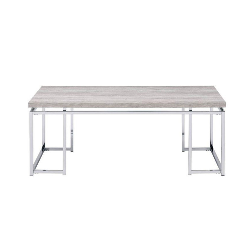 Rectangular Coffee Table With Metal Sled Base