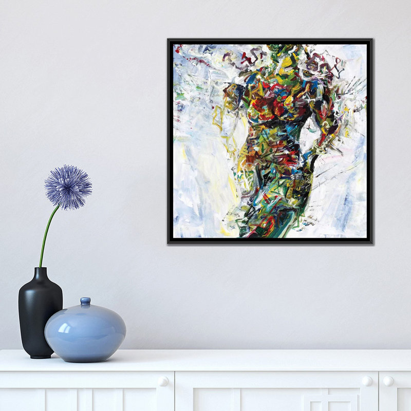 « modelo », reproduction sur toile, H 18 po x l 18 po x P 1,5 po, Toile avec cadre flottant noir, Pas de tapis