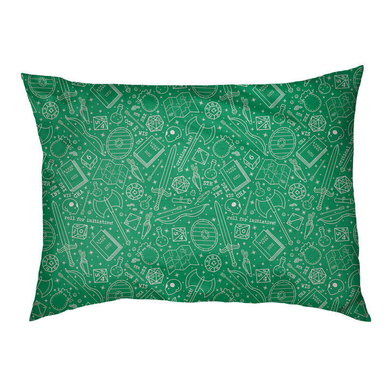 Coussin Byrge, Très grand (l 52 po x P 42 po x H 17 po), Vert / blanc