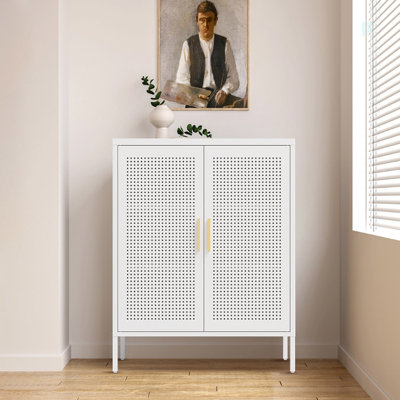 Hayslee 2-Door Heavy-Duty Metal Storage Cabinet - No Lock Design, 2 Adjustable Shelves (180 lbs Each), Steel File Cabinet for Home Office, Garage & Gy by Ebern Designs
