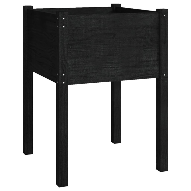 Boîte à fleurs en bois pour l'extérieur, H 27,6 po x l 19,7 po x P 19,7 po, Noir